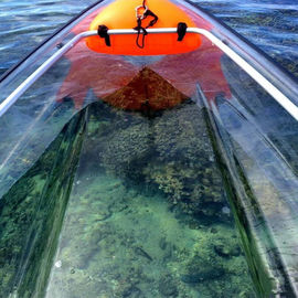 Kajak trasparente di plastica del materiale di rivestimento, chiaro crogiolo di PC, canoa trasparente del policarbonato